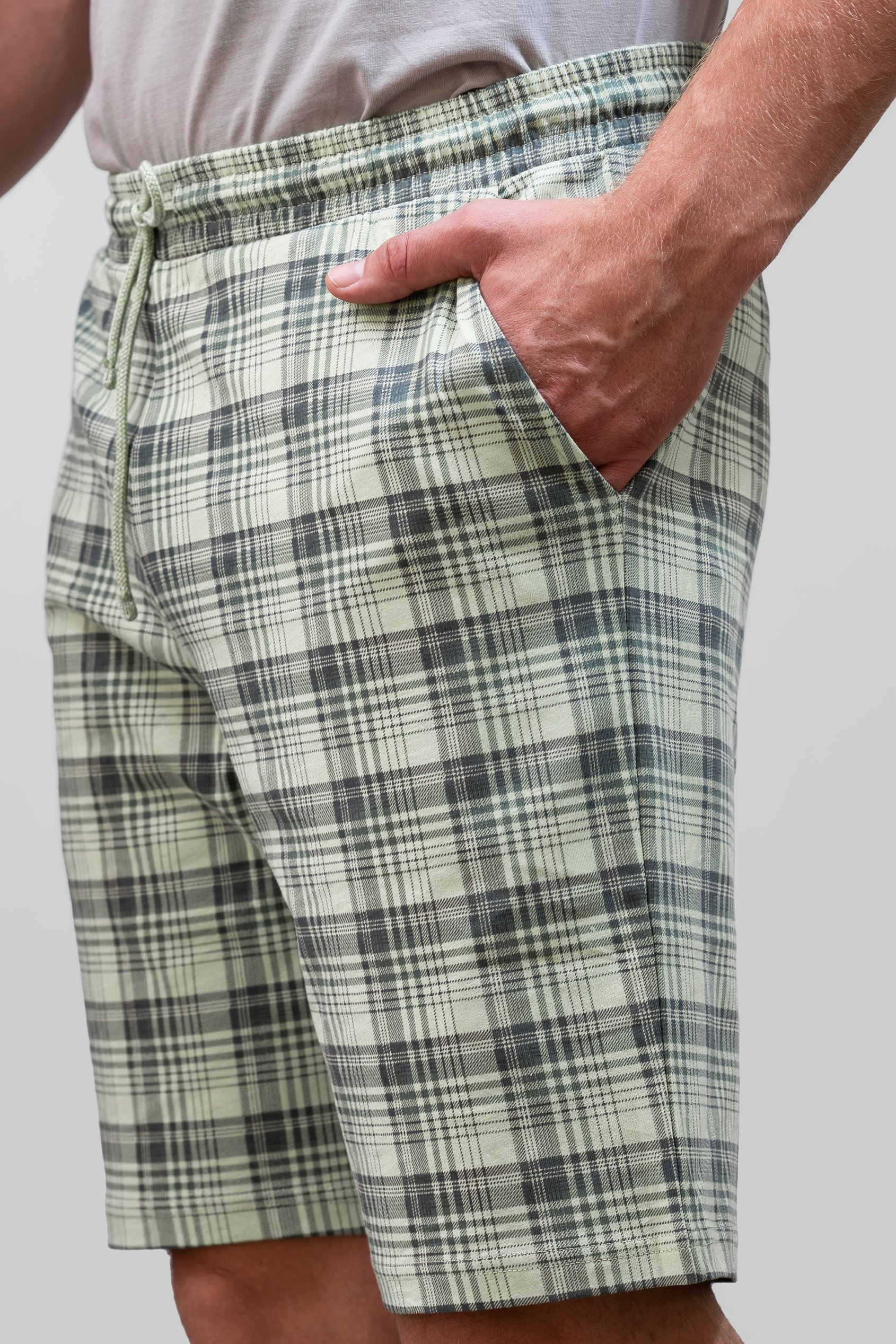 Check Print Jersey Shorts