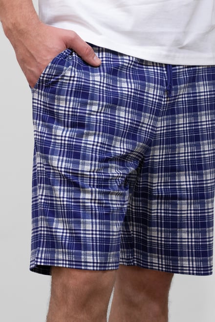 Check Print Jersey Shorts