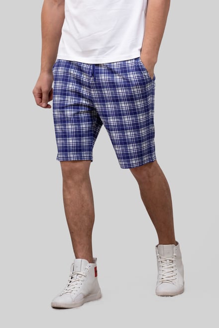 Check Print Jersey Shorts