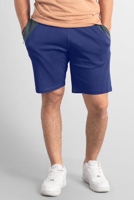 Men's Khaki Regular Fit Zip Pocket Jersey Shorts | Enorsia