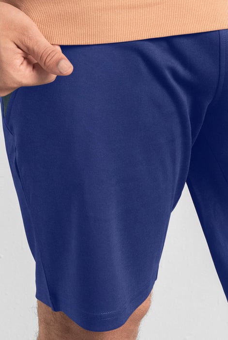 Men's BlueRegular Fit Zip Pocket Jersey Shorts | Enorsia