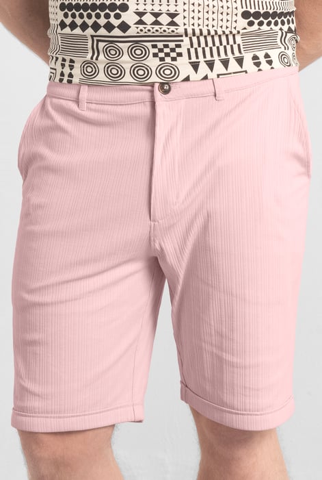 Pink Smart Jersey Chino Shorts