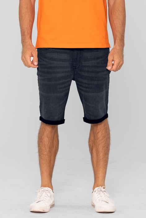 Black Skinny Stretch Denim Shorts