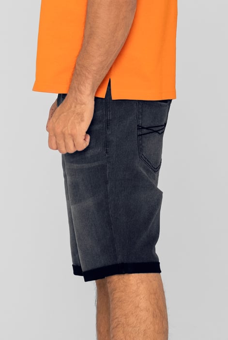 Black Skinny Stretch Denim Shorts