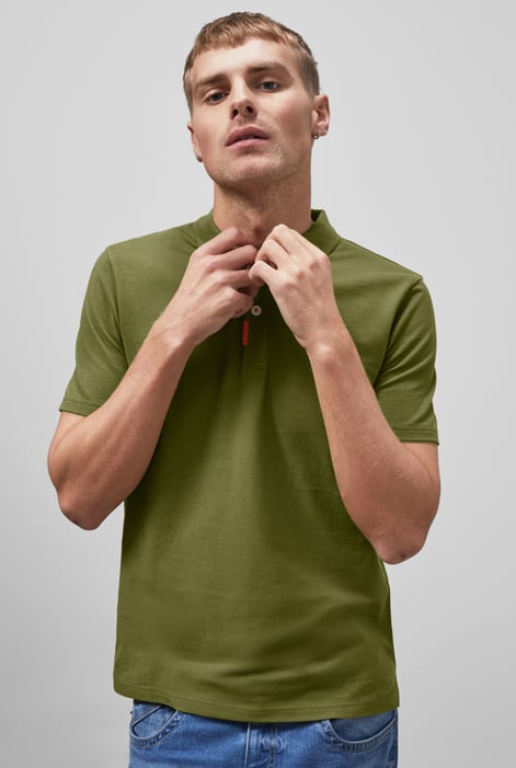 Green Solid Pique Polo Shirt