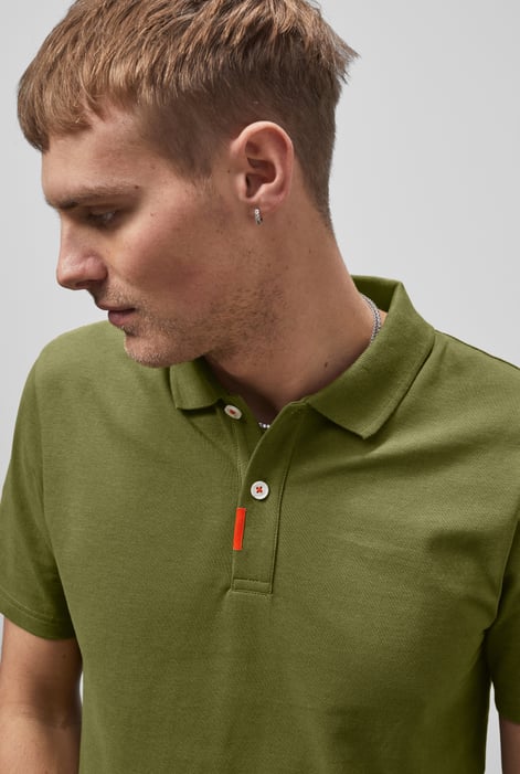 Green Solid Pique Polo Shirt