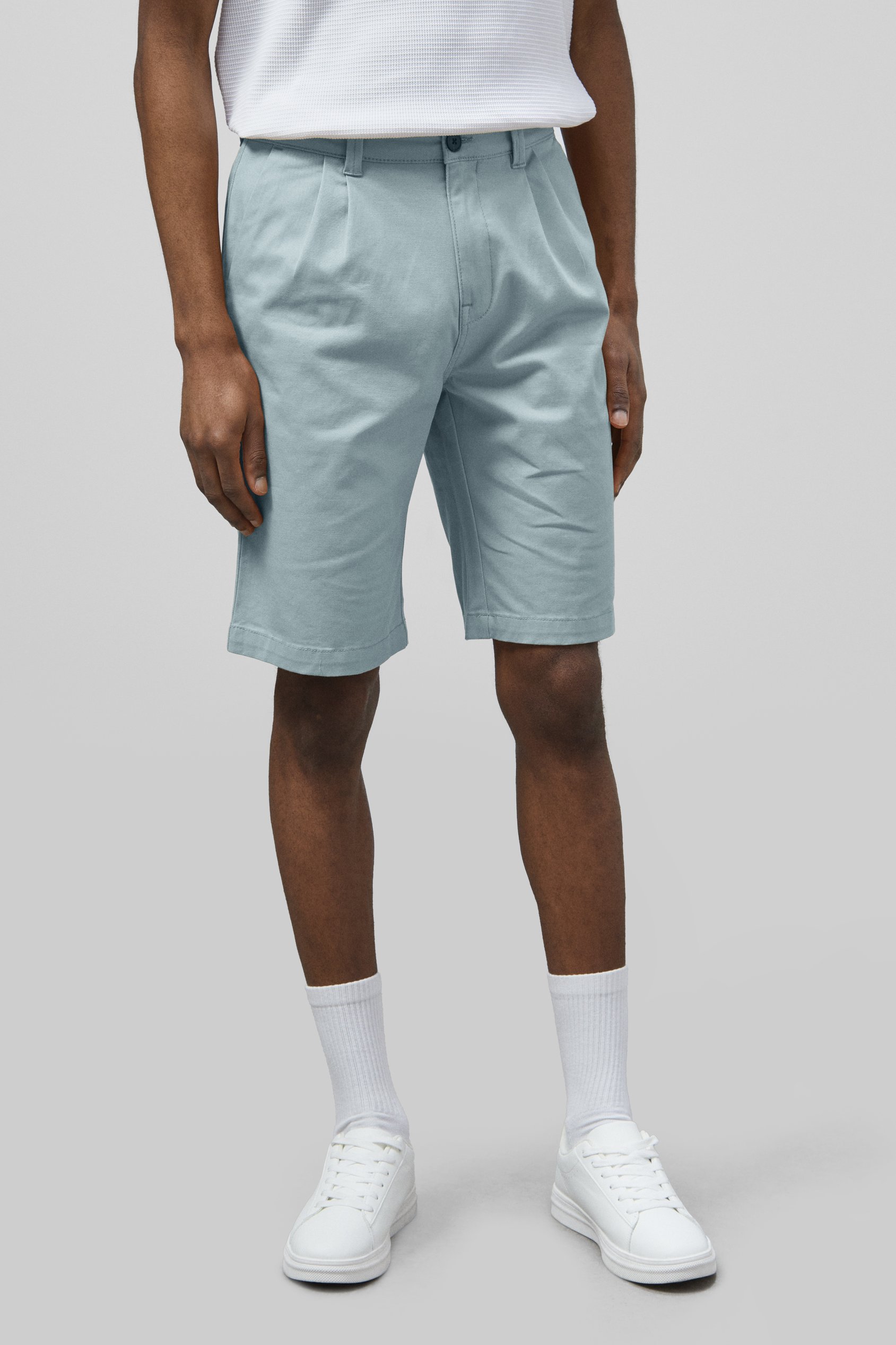 Enorsia Men's Blue Straight Leg Short Chino Shorts - Uk 36