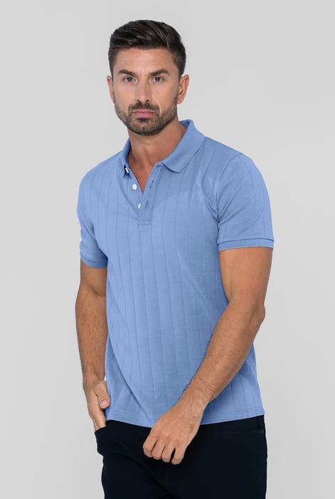 White Enorsia Muscle Ribbed Polo Shirt