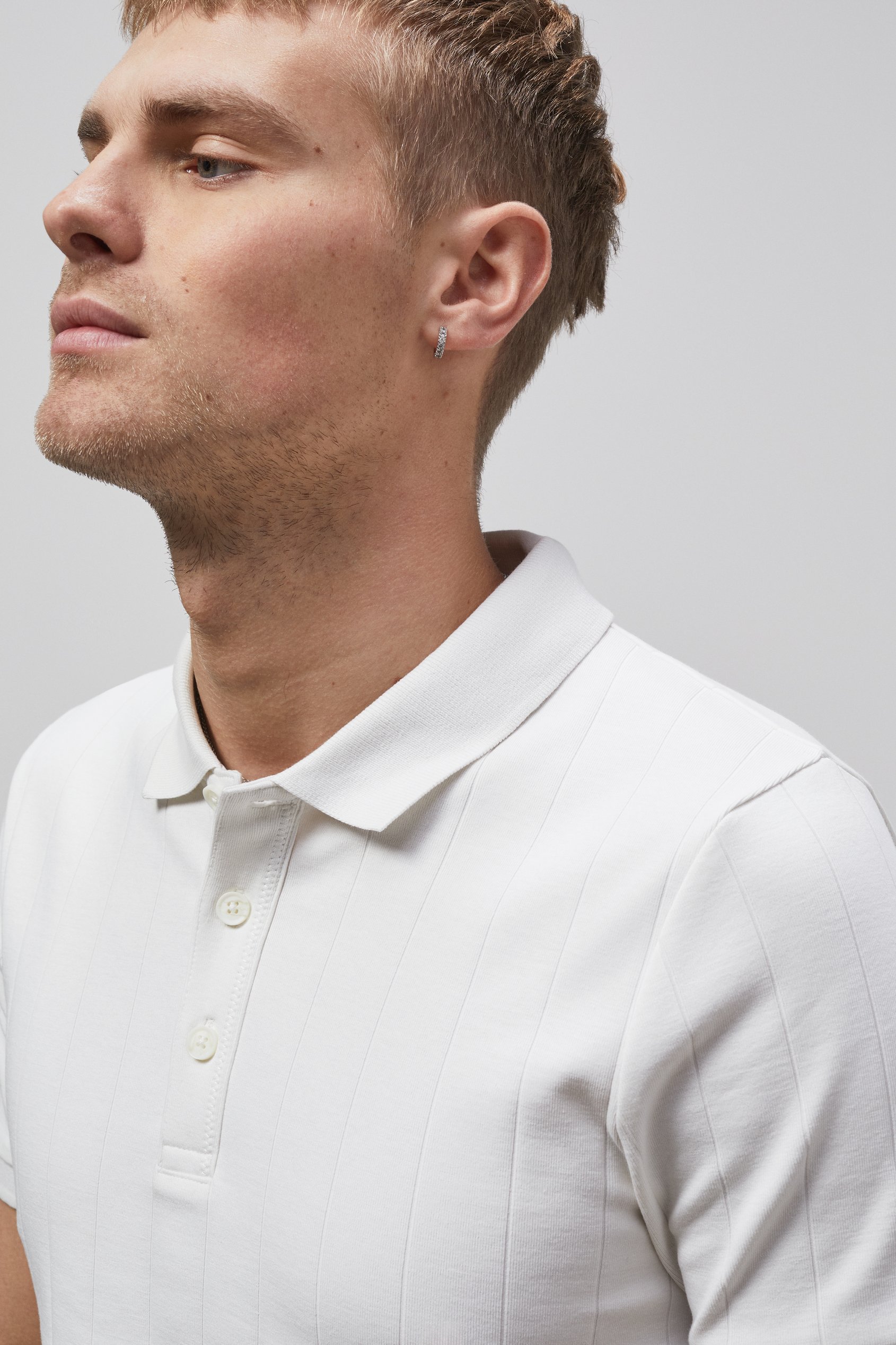 Enorsia Muscle Ribbed Polo Shirt