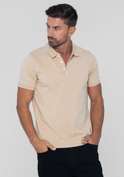 Enorsia Muscle Ribbed Polo Shirt