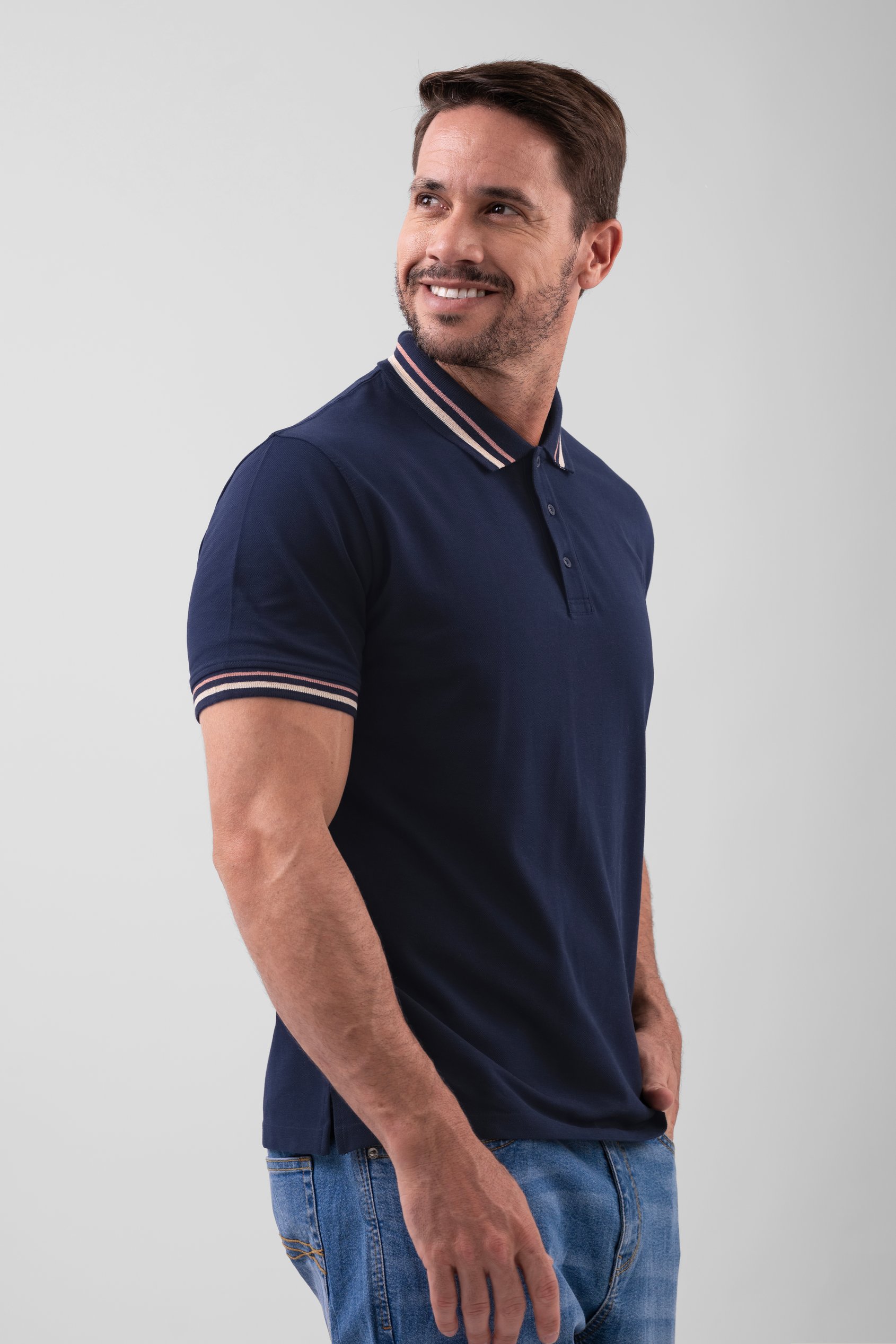Red/Pink Tipped Polo Shirt