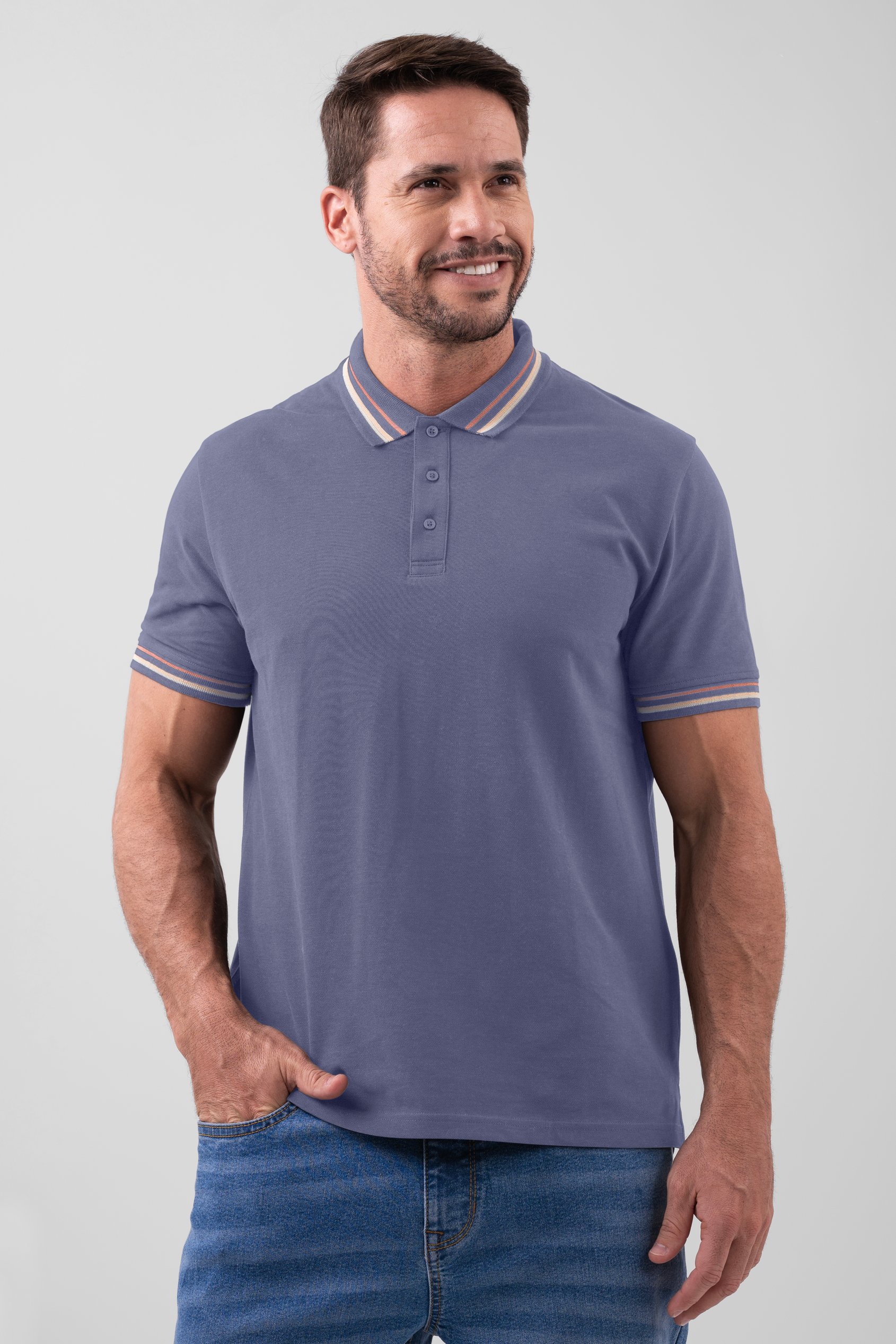 Red/Pink Tipped Polo Shirt