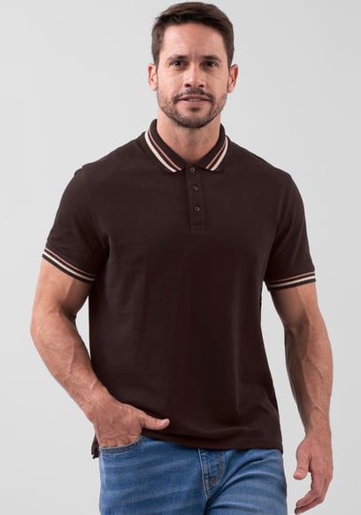 Red/Pink Tipped Polo Shirt