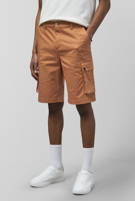 Men's Olive Premium Cotton Stretch Cargo Shorts | Enorsia