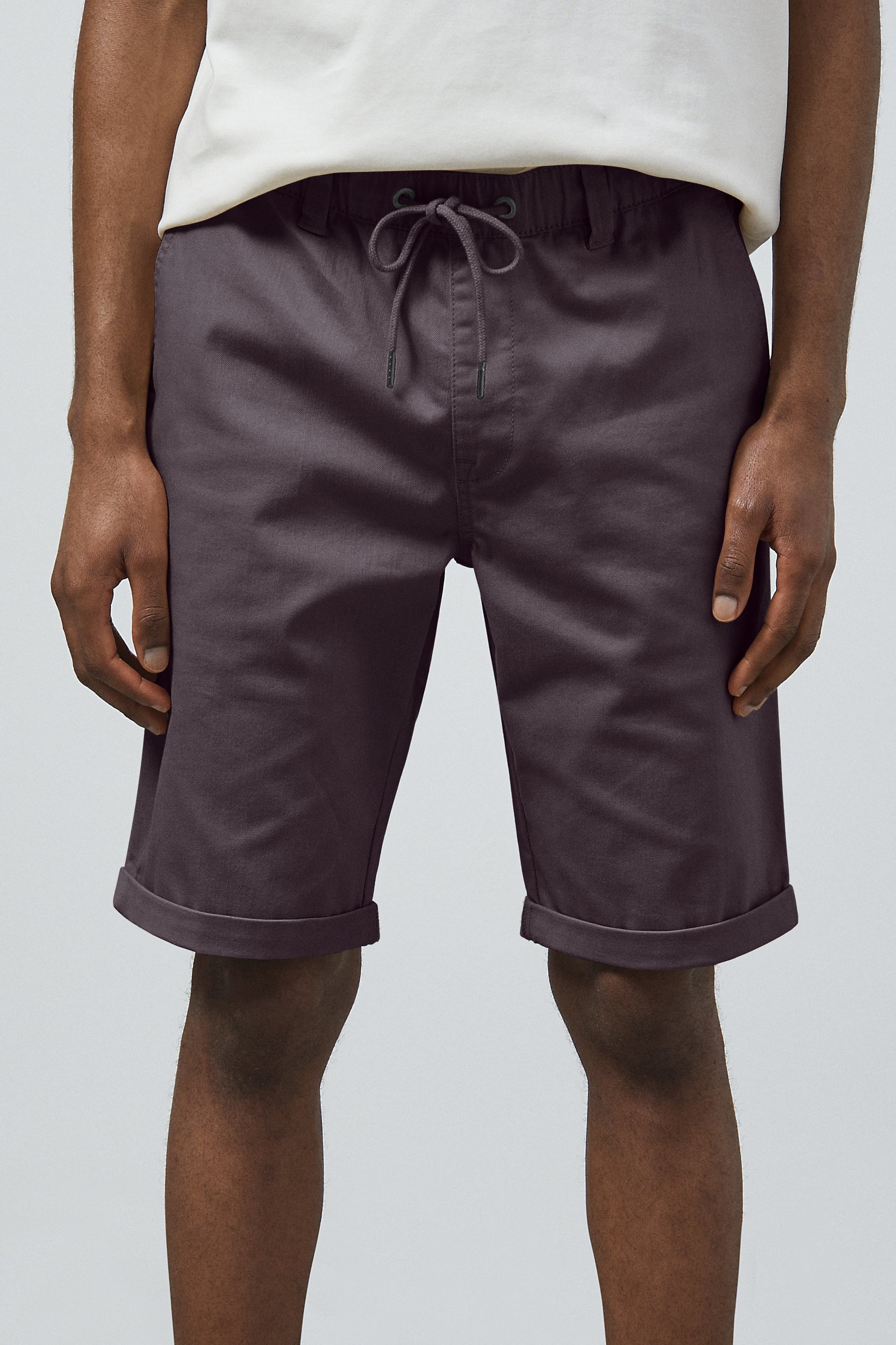 Enorsia Men's Brown Folded Hem Shorts - Uk 34