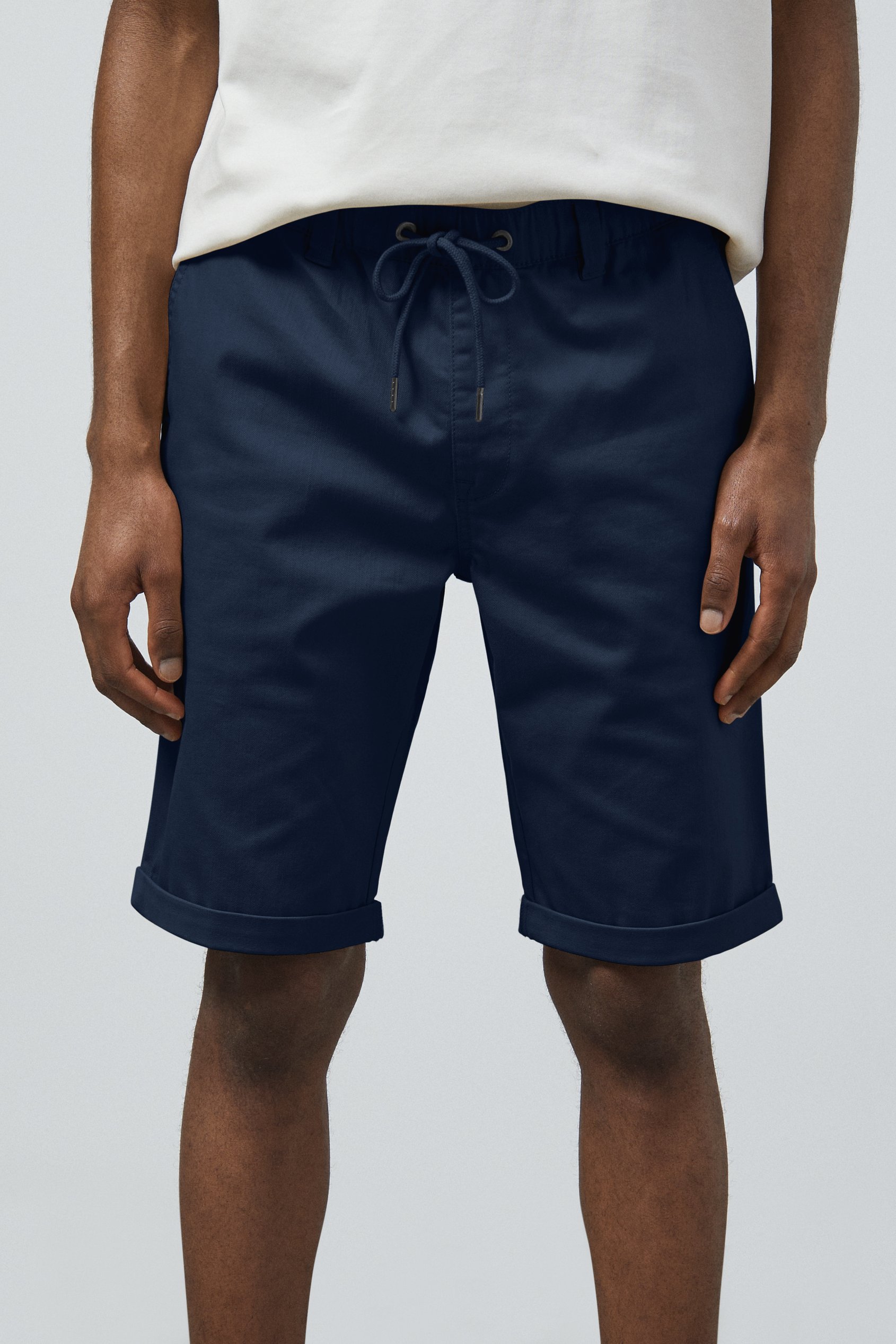 Enorsia Men's Navy Folded Hem Shorts - Uk 30
