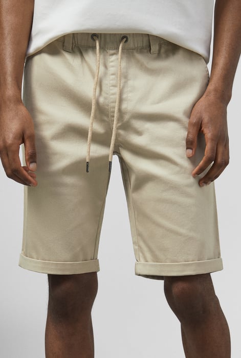 Brown Folded Hem Shorts