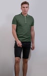 Men’s Regular Fit Tipped Quarter Zip Polo Shirt | Enorsia