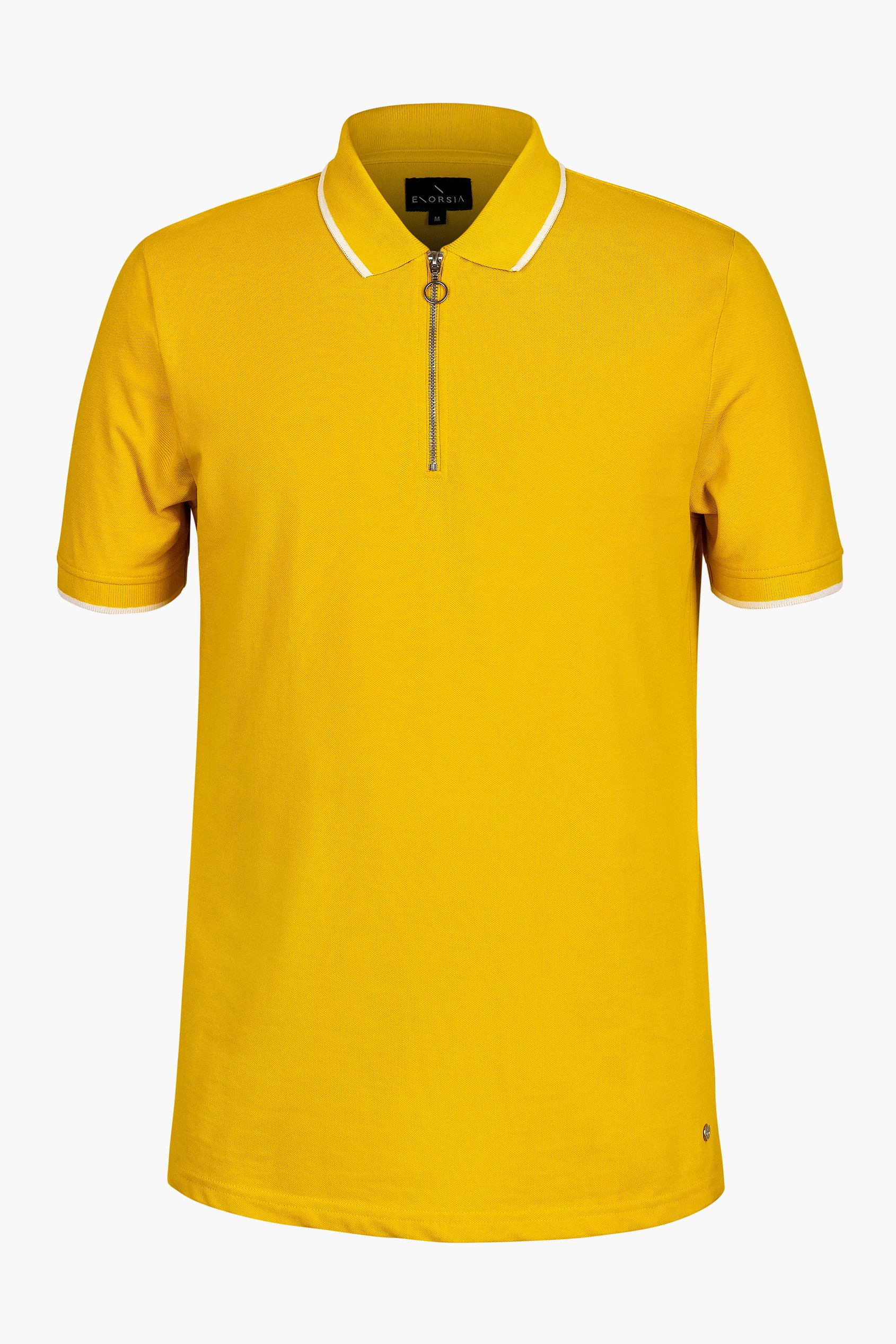 Men’s Regular Fit Tipped Quarter Zip Polo Shirt | Enorsia