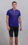 Men’s Regular Fit Tipped Quarter Zip Polo Shirt | Enorsia