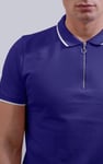 Men’s Regular Fit Tipped Quarter Zip Polo Shirt | Enorsia