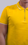 Men’s Regular Fit Tipped Quarter Zip Polo Shirt | Enorsia