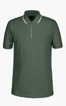 Men’s Regular Fit Tipped Quarter Zip Polo Shirt | Enorsia