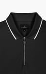 Men’s Regular Fit Tipped Quarter Zip Polo Shirt | Enorsia