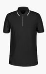 Men’s Regular Fit Tipped Quarter Zip Polo Shirt | Enorsia