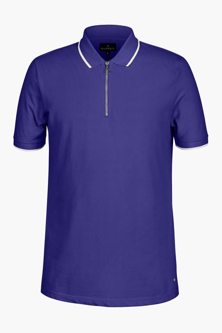 Men’s Regular Fit Tipped Quarter Zip Polo Shirt | Enorsia