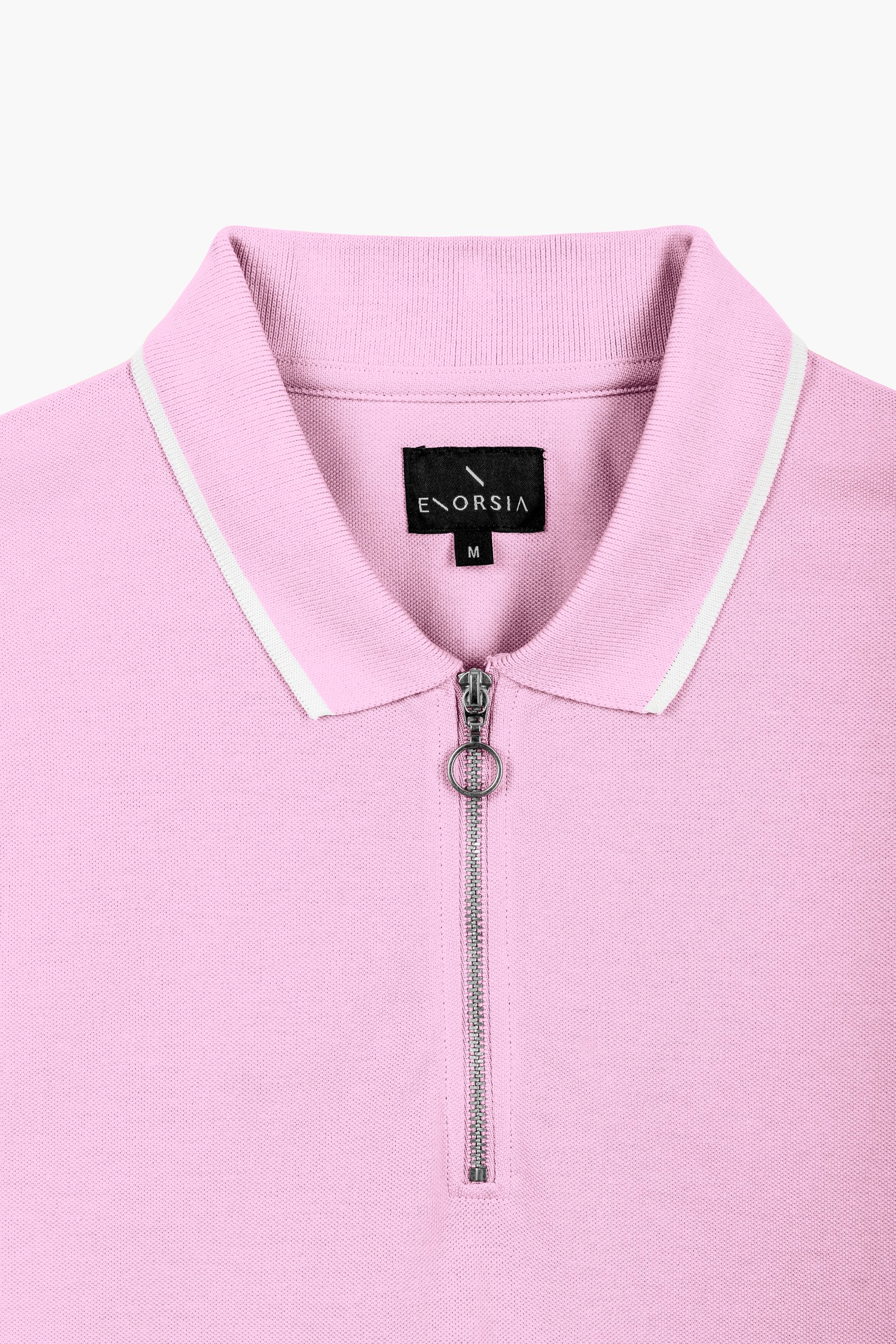 Men’s Regular Fit Tipped Quarter Zip Polo Shirt | Enorsia