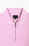 Men’s Regular Fit Tipped Quarter Zip Polo Shirt | Enorsia