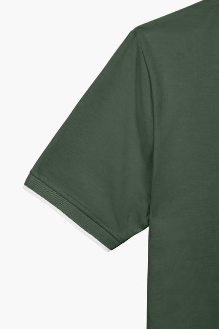 Men’s Regular Fit Tipped Quarter Zip Polo Shirt | Enorsia