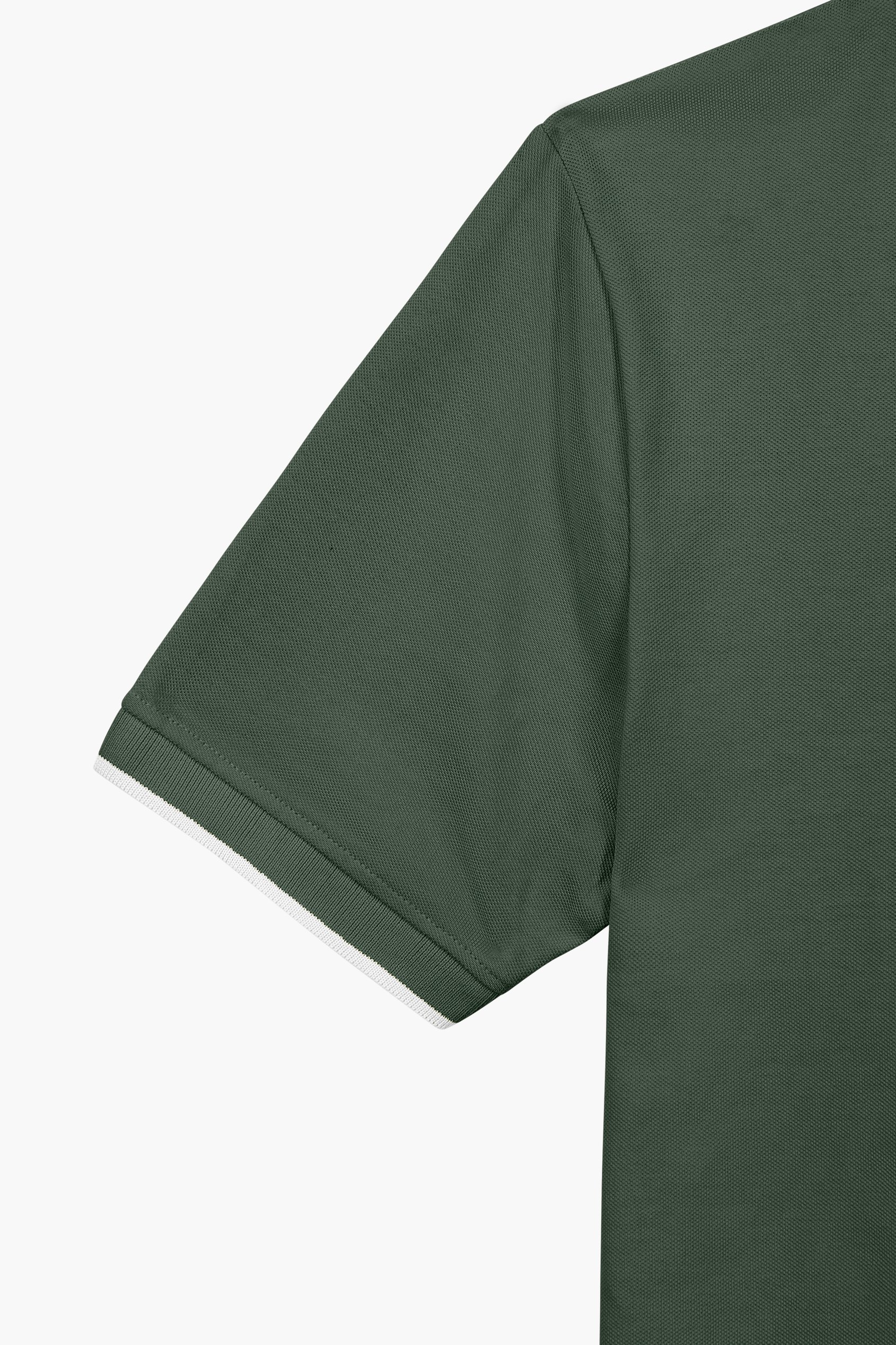 Men’s Regular Fit Tipped Quarter Zip Polo Shirt | Enorsia