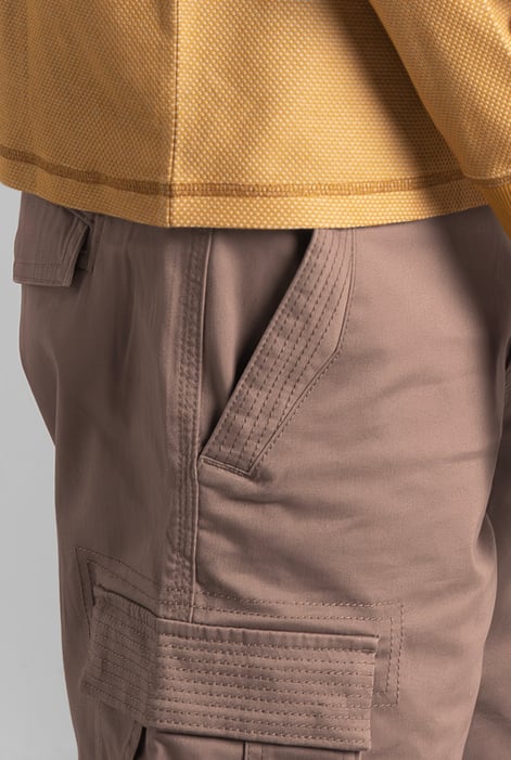 Mens Brown Cargo Utility Shorts