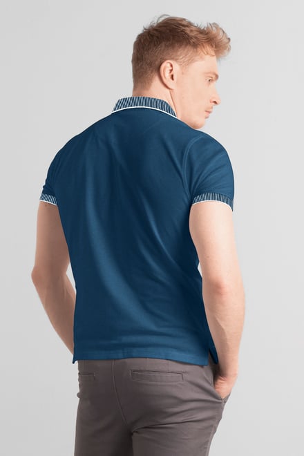 Men's Bird Eye Collar Polo Shirt