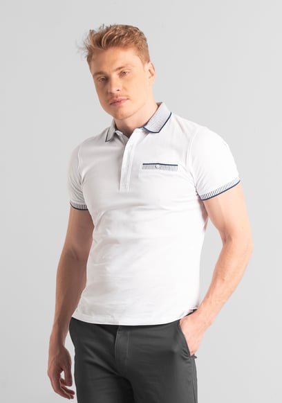 Men's Bird Eye Collar Polo Shirt