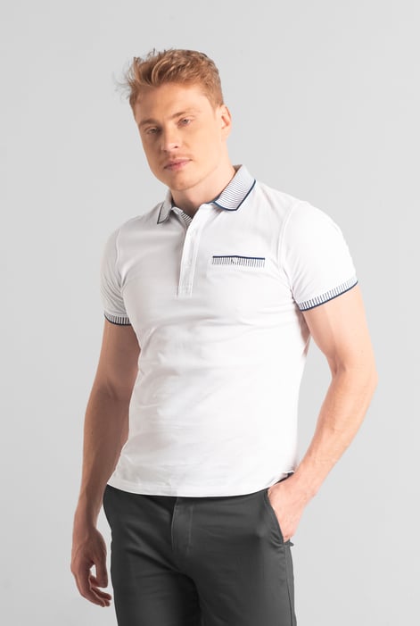 Men's Green Bird Eye Collar Polo Shirt
