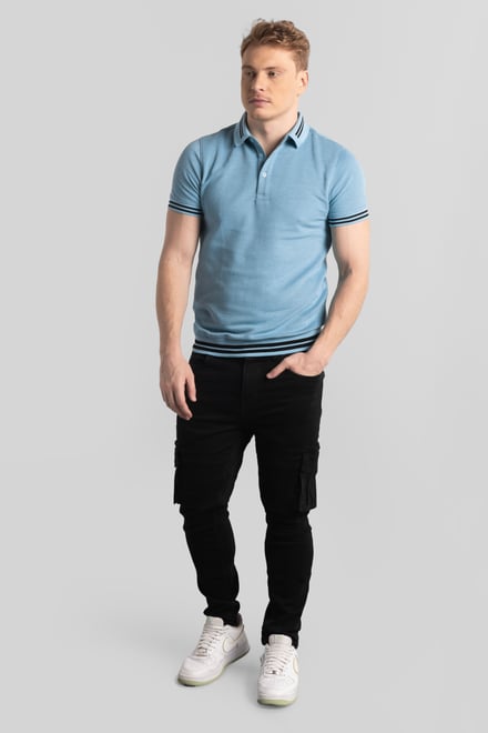 Design Pique Polo With Rib Detailing