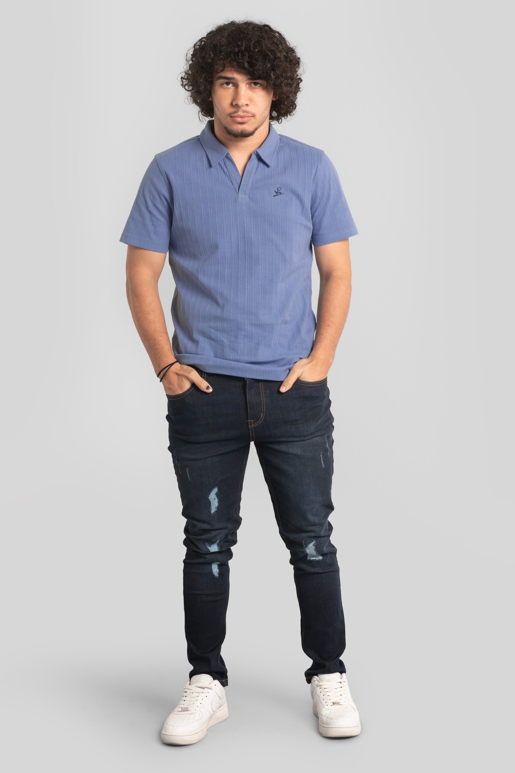 Rib Textured Men’s Polo Shirt