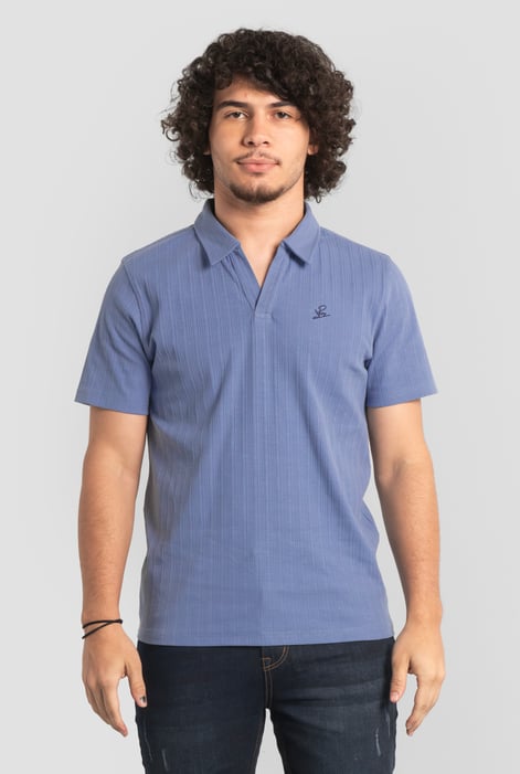 Cream Rib Textured Men’s Polo Shirt
