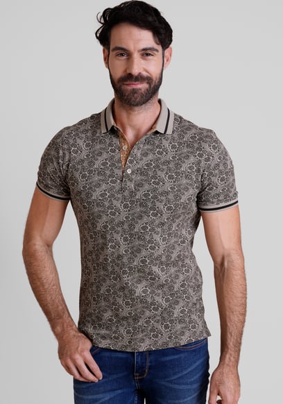Turtle Shell Inspired Short Sleeves Polo Shirt