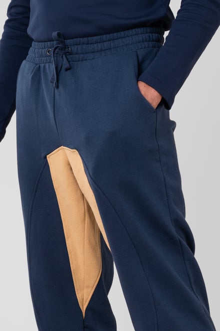 Mens Fleece Joggers With Contrast Panels