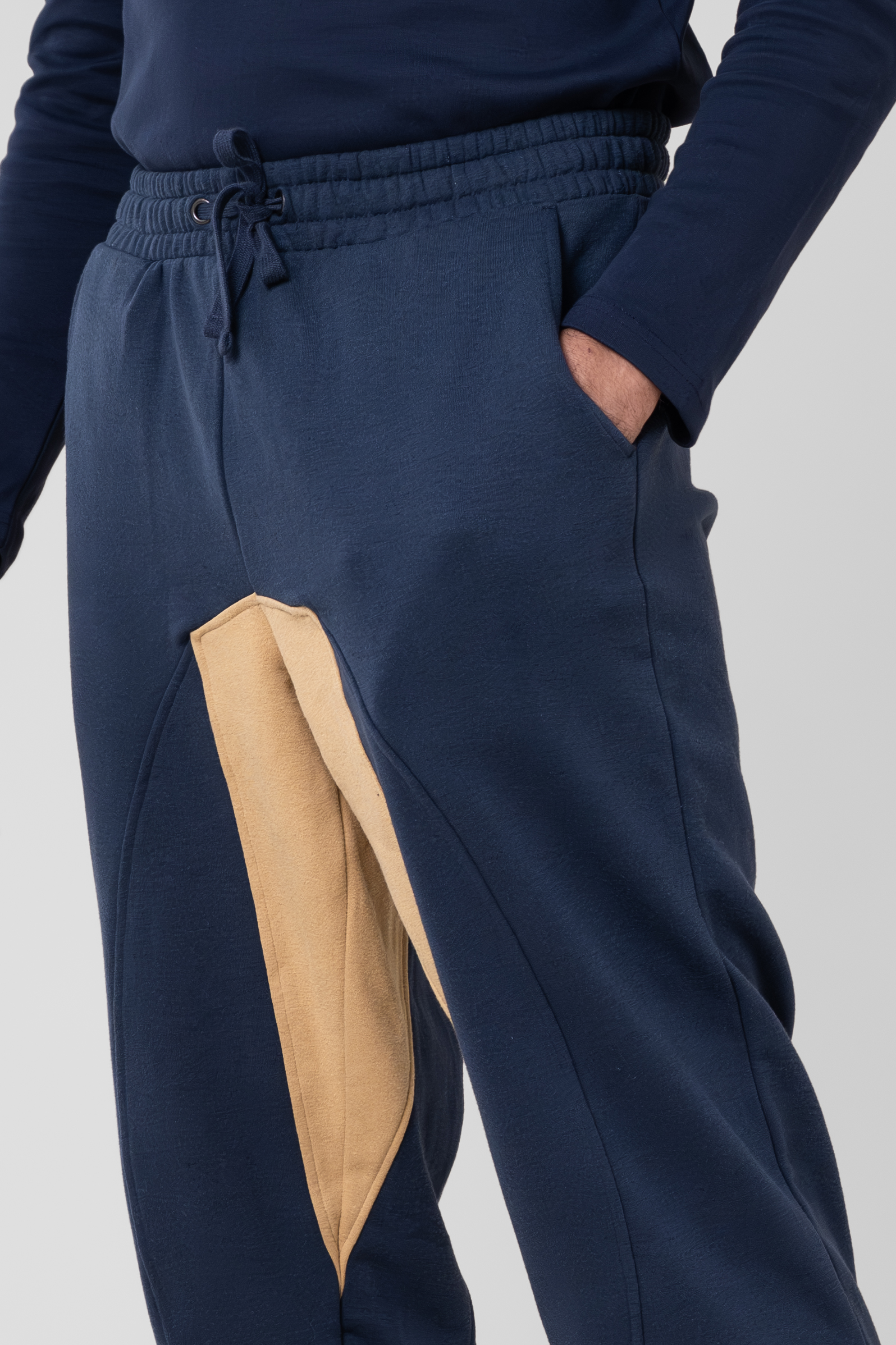 Mens Fleece Joggers With Contrast Panels
