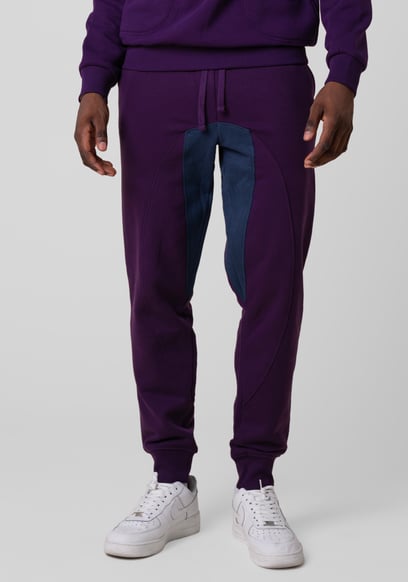 Mens Fleece Joggers With Contrast Panels
