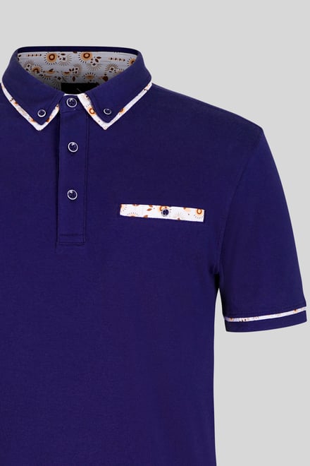 Contrast Double layer collar  Short Sleeves Polo Shirt