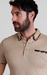 Contrast Double layer collar  Short Sleeves Polo Shirt