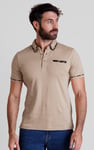 Contrast Double layer collar  Short Sleeves Polo Shirt