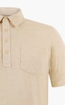 Linen Blended Solid Short Sleeve Polo Shirt's