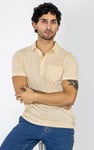 Linen Blended Solid Short Sleeve Polo Shirt's
